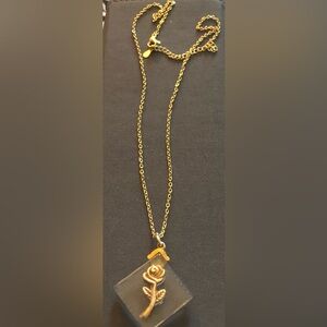 CDC Gold Rose Pendant Necklace